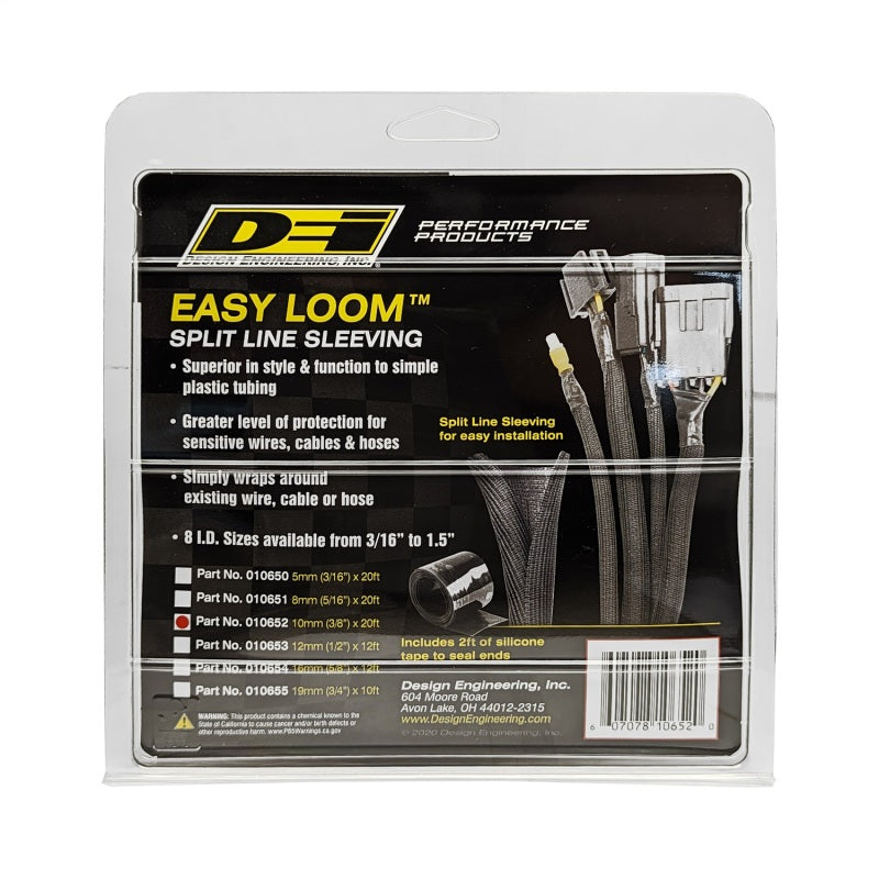 DEI Split Wire Sleeve Easy Loom 10mm-3/8in x 20 Black