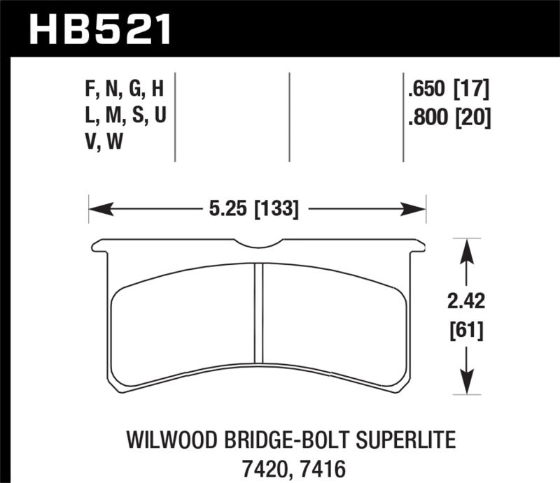 Hawk Willwood BB SL 7420 DTC-60 Race Brake Pads