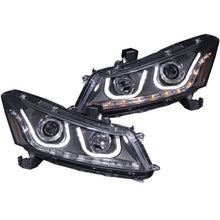 Load image into Gallery viewer, ANZO 2008-2012 Honda Accord Projector Headlights w/ U-Bar Black