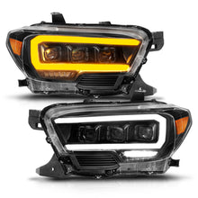 Load image into Gallery viewer, ANZO 16-22 Toyota Tacoma LED Projector Headlights w/ Light Bar Sequential Black Housing w/Initiation