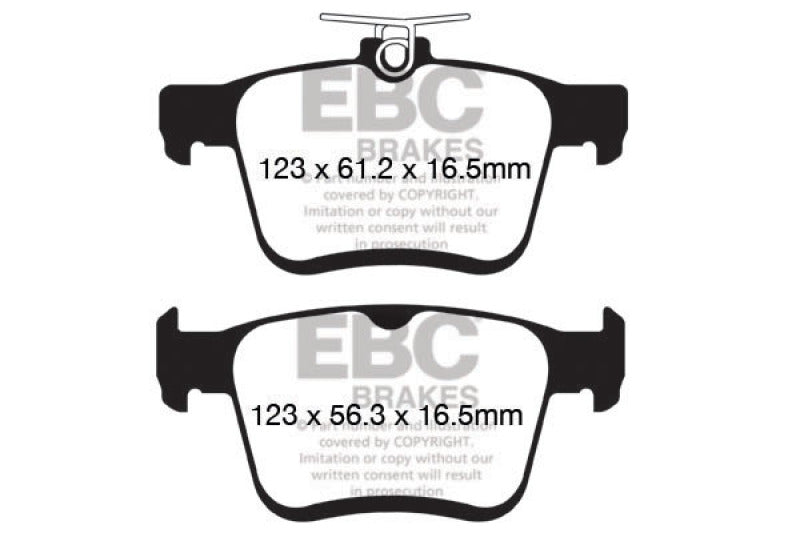 EBC 2014+ Audi A3 1.8 Turbo (w/Electronic Parking Brake) Ultimax2 Rear Brake Pads