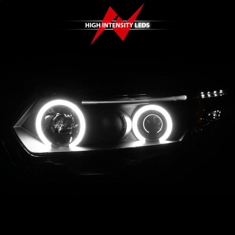 ANZO 2006-2011 Honda Civic Projector Headlights w/ Halo Black (CCFL)