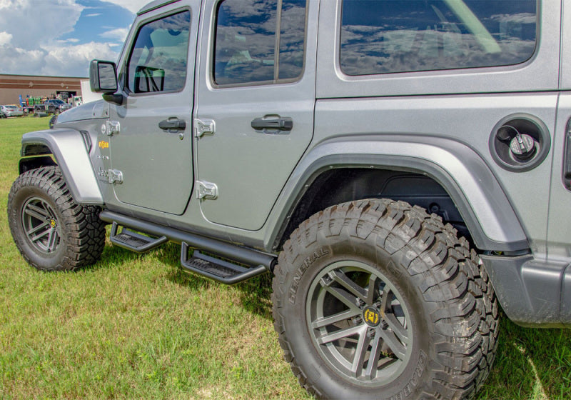 N-Fab Podium LG 2018 Jeep Wrangler JL 4DR SUV - Full Length - Tex. Black - 3in