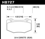 Hawk 2014 Chevrolet Corvette HPS Rear Brake Pads