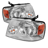 xTune Ford F150 04-08 Amber Crystal Headlights Chrome HD-JH-FF15004-AM-C