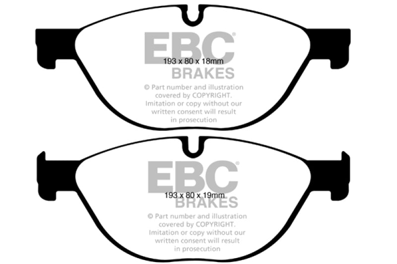 EBC 12-13 BMW 528 2.0 Turbo (F10) Performance Yellowstuff Front Brake Pads