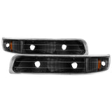 xTune Chevy Silverado 99-02 Amber Reflector Bumper Lights Black CBL-JH-CS99-AM-BK