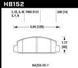 Hawk Mazda RX-7 HPS Street Front Brake Pads