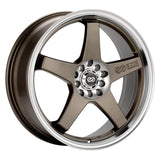 Enkei EV5 17x7 4x100/114.3 38mm Offset 72.6 Bore Diameter Matte Bronze w/ Machined Lip Wheel