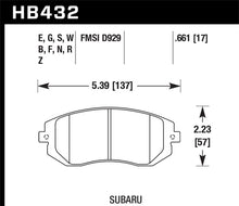 Load image into Gallery viewer, Hawk 03-05 WRX / 08 WRX / 09 Legacy 2.5i NA ONLY D929 HPS Street Front Brake Pads