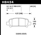 Hawk 02-03 WRX / 05-08 LGT D770 HP+ Street Rear Brake Pads