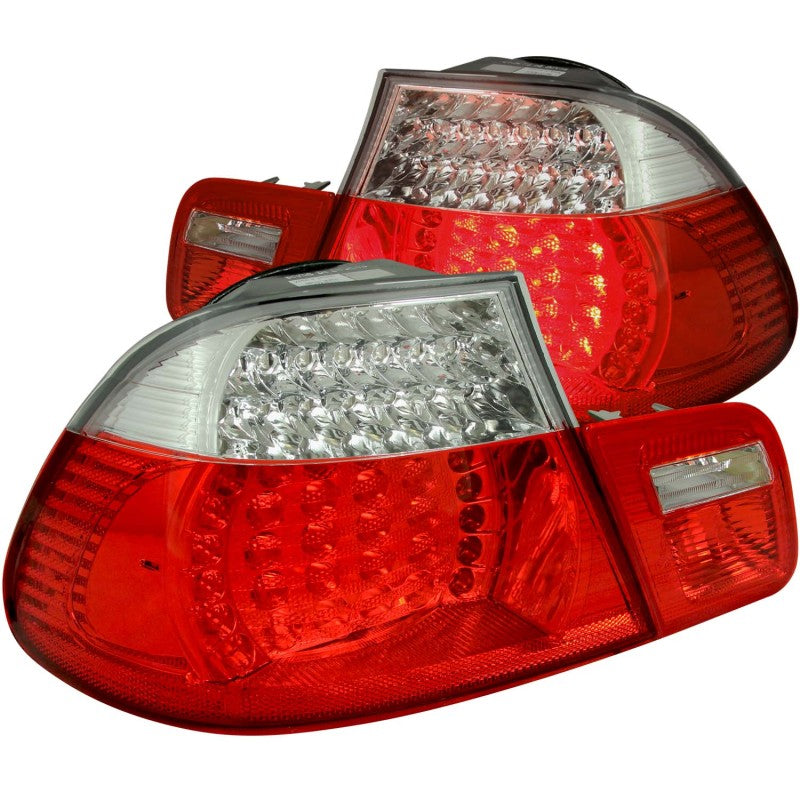 ANZO 2000-2003 BMW 3 Series E46 LED Taillights Red/Clear