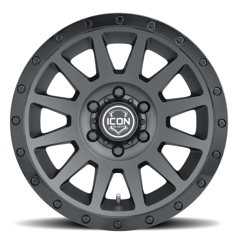 ICON Compression 18x9 6x5.5 0mm Offset 5in BS 106.1mm Bore Double Black Wheel