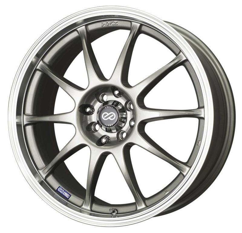 Enkei J10 17x7 4x100/114.3 42mm Offset 72.62mm Bore Dia Silver w/ Machined Lip Wheel