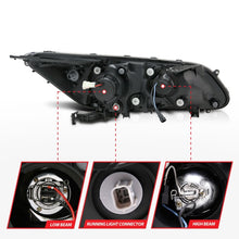 Load image into Gallery viewer, ANZO 2013-2015 Honda Accord Projector Headlights w/ U-Bar Black