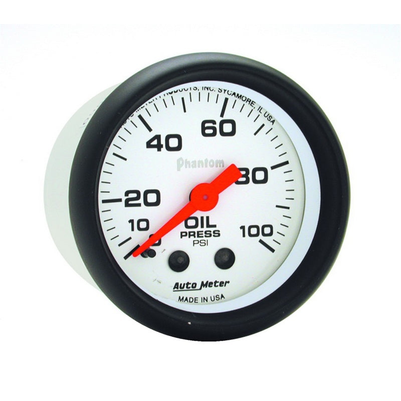 Autometer Phantom 52mm 0-100 PSI Mechanical Oil Pressure Gauge