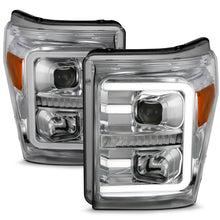 Load image into Gallery viewer, ANZO 11-16 Ford F-250/F-350/F-450 Projector Headlights w/ Plank Style Switchback Chrome w/Amber