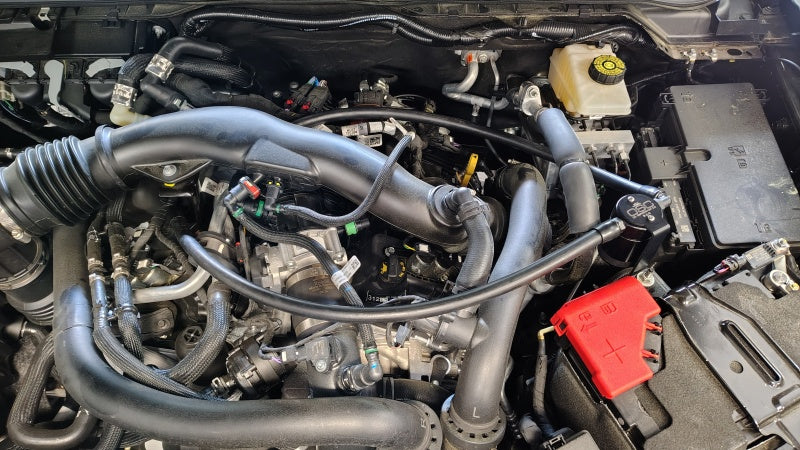 J&L 24-25 Ford Ranger Raptor 3.0L PCV Side Oil Separator - Black Anodized