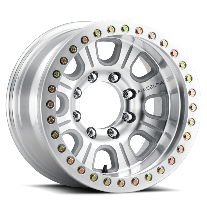 Raceline RT233 Monster 17x9.5in / 8x170 BP / -32mm Offset / 130.81mm Bore - Machined Beadlock Wheel