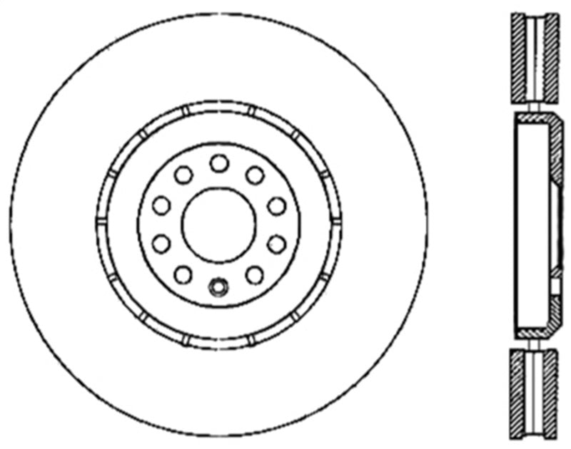 StopTech 04-06 Audi TT Quattro / 04 VW Golf R32 AWD Drilled Left Front Rotor