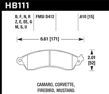 Load image into Gallery viewer, Hawk 94-04 Mustang Cobra / 88-95 Corvette 5.7L / 88-92 Camaro w/ Hvy Duty Brakes Front HPS Street Br