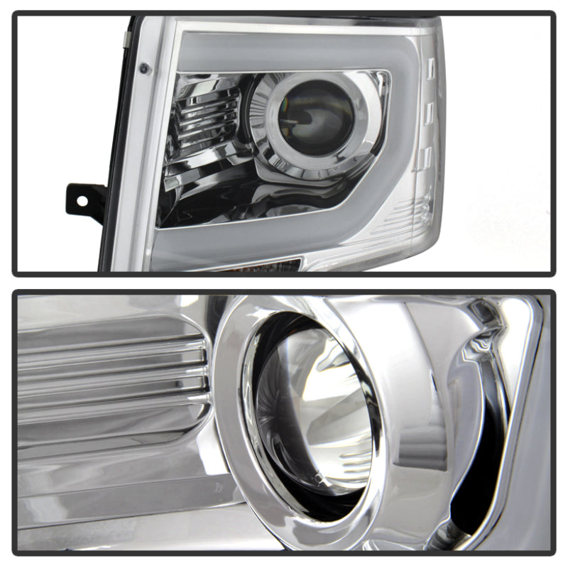 Spyder Ford F150 13-14 Projector Factory Xenon Model- Light Bar DRL Chrm PRO-YD-FF15013-LBDRL-HID-C