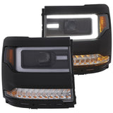 ANZO 16-17 Chevy Silverado 1500 Prjctr. Headlight Plank Styl. w/Amber (Only Work w/HID Equip. Truck)