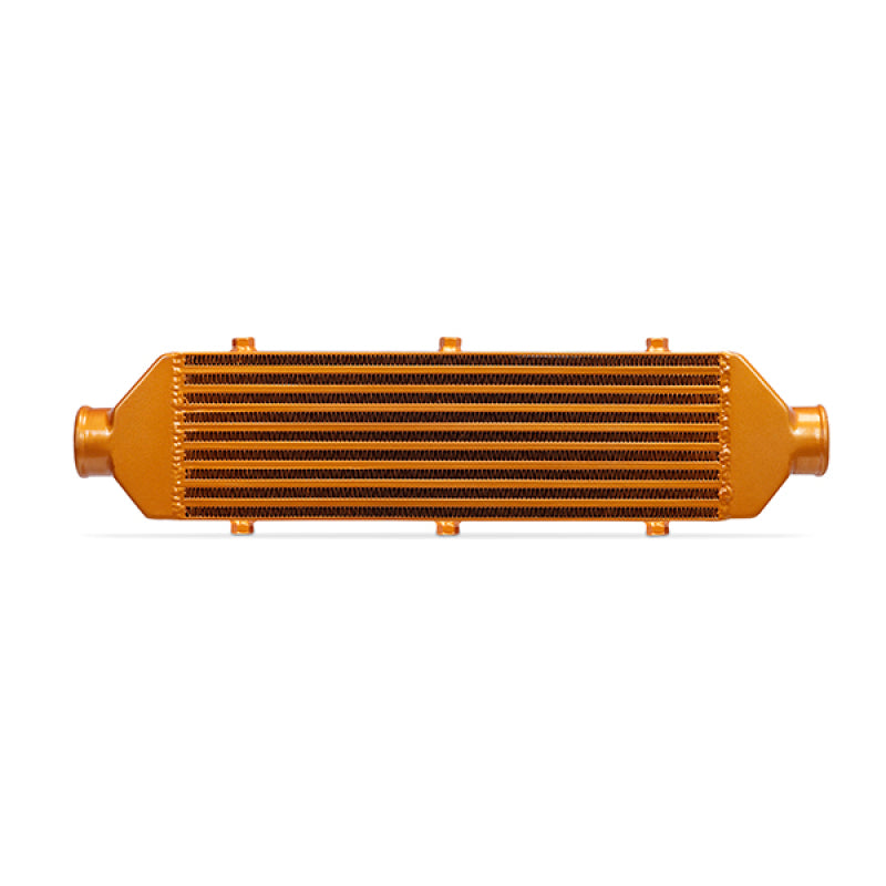 Mishimoto Universal Gold Z Line Intercooler  Overall Size: 28x8x3 Core Size: 21x6x2.5 Inlet / Outlet