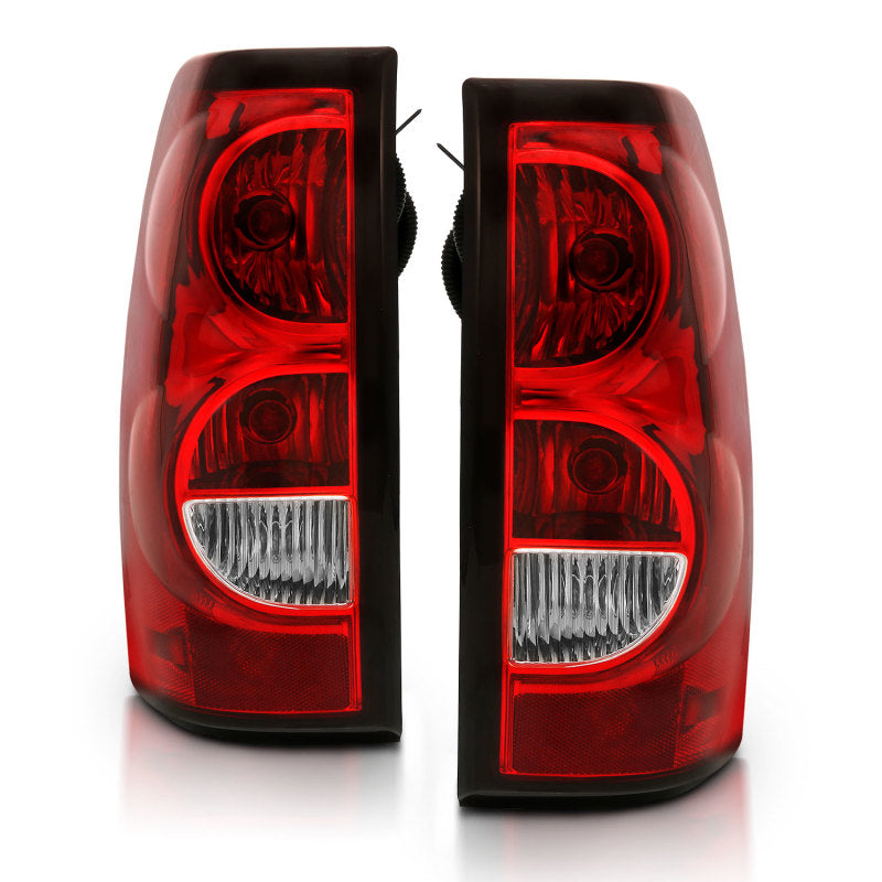 ANZO 2004-2007 Chevy Silverado Taillight Red/Clear Lens w/Black Trim (OE Replacement)