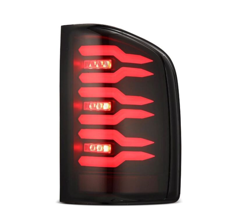 AlphaRex 07-14 Chevrolet Silverado 1500/2500HD/3500HD Luxx-Series LED Tail Lights Blk w/Smoked Lens