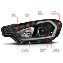 Load image into Gallery viewer, ANZO 2014-2016 Kia Forte Projector Headlights w/ Light Bar Black Housing w/ DRL