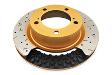 Load image into Gallery viewer, DBA 04-07 STi/2017 BRZ w/Perf. Pkg. 10 Hole Front Drilled/Slotted 5000 Series 2 Pc Rotor w/Gold Hat