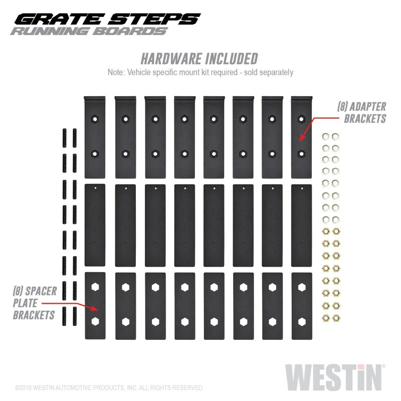 Westin Grate Steps Running Boards 83 in - Textured Black