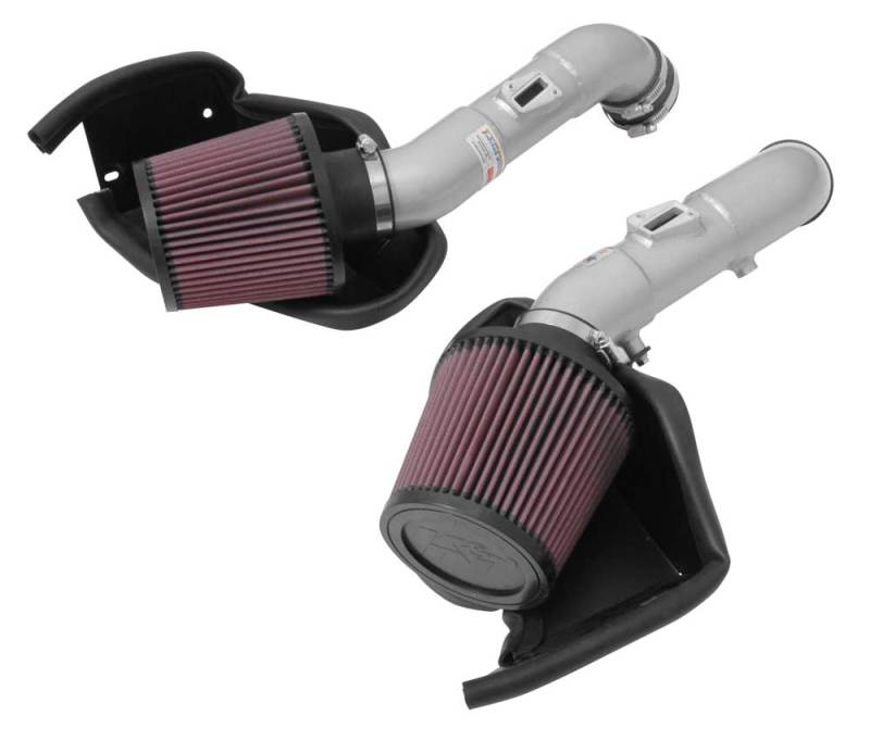 K&N 14-15 Infiniti Q50 3.7L V6 Dual Silver Typhoon Short Ram Intakes