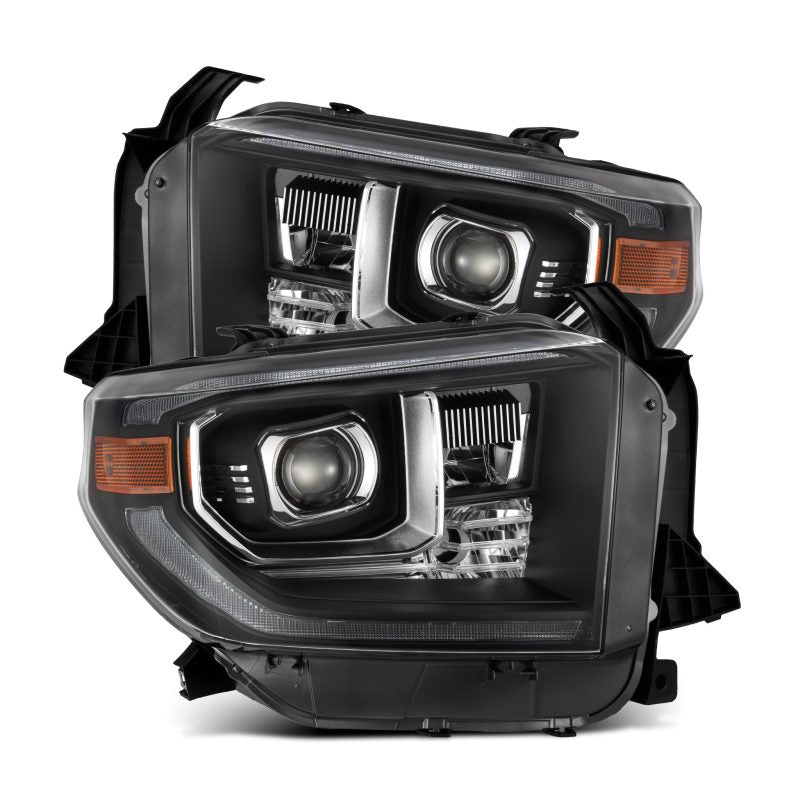 AlphaRex 14-21 Toyota Tundra PRO-Series Projector Headlights Black w/Seq. Sig. + DRL