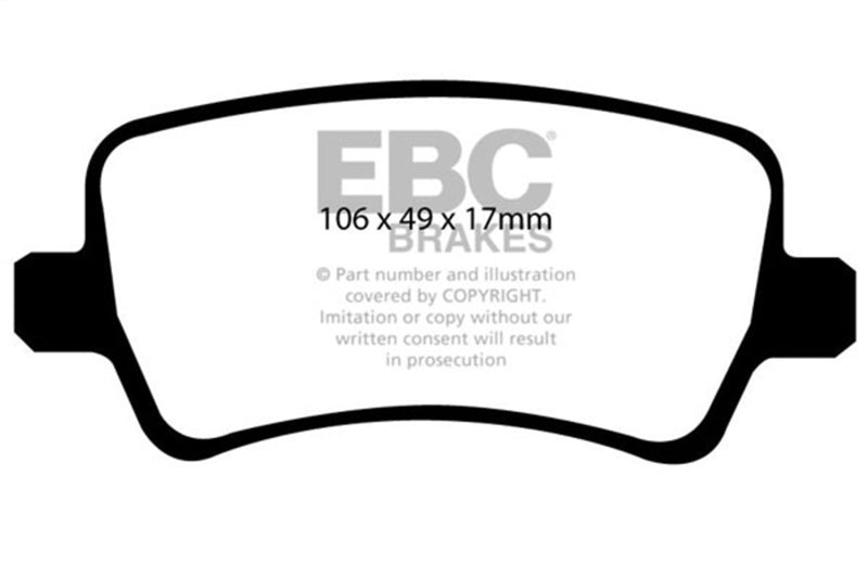 EBC 13-15 Land Rover LR2 2.0 Turbo Yellowstuff Rear Brake Pads