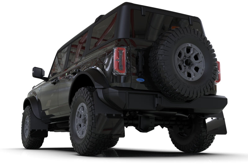 Rally Armor 21-25 Ford Bronco (Steel Bmpr + RR - NO Rptr/Sprt) Blk Mud Flap w/Met. Blk Logo