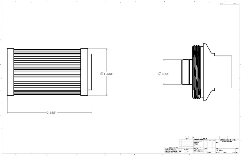 Aeromotive In-Line Filter - (AN-6 Male) 40 Micron Stainless Mesh Element Bright Dip Black Finish