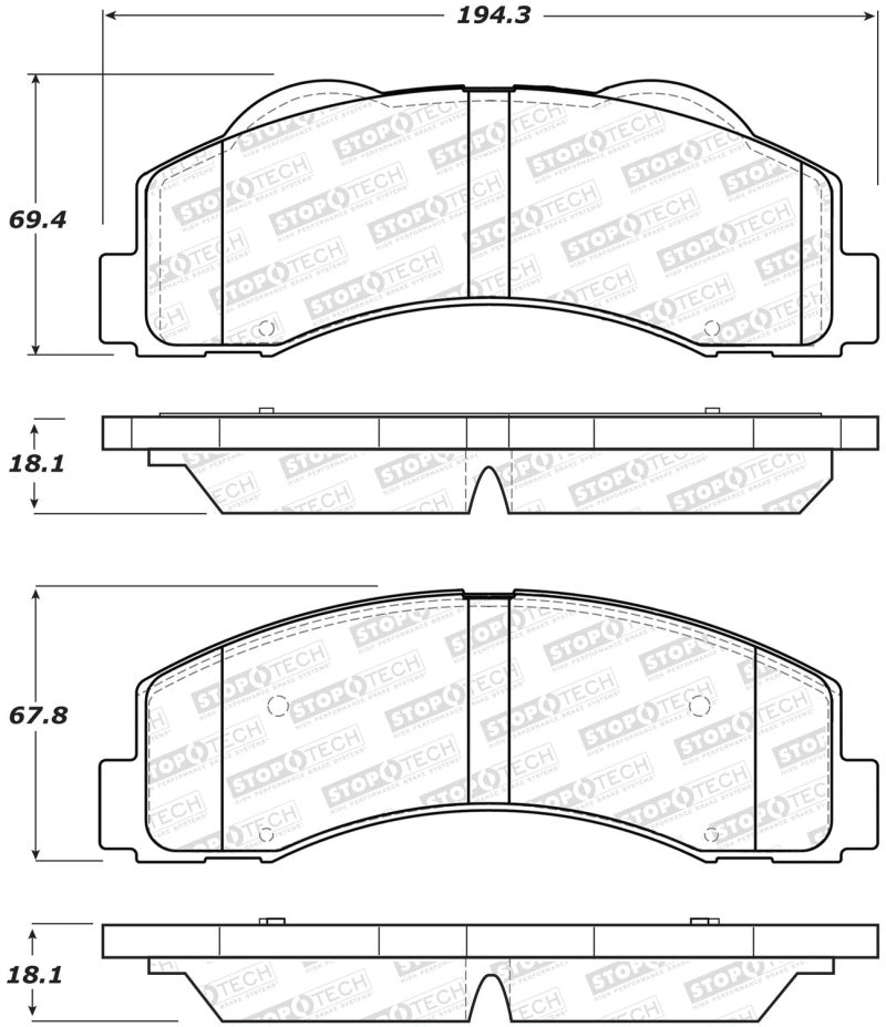 StopTech Performance 10-14 Ford F-150 Front Brake Pads