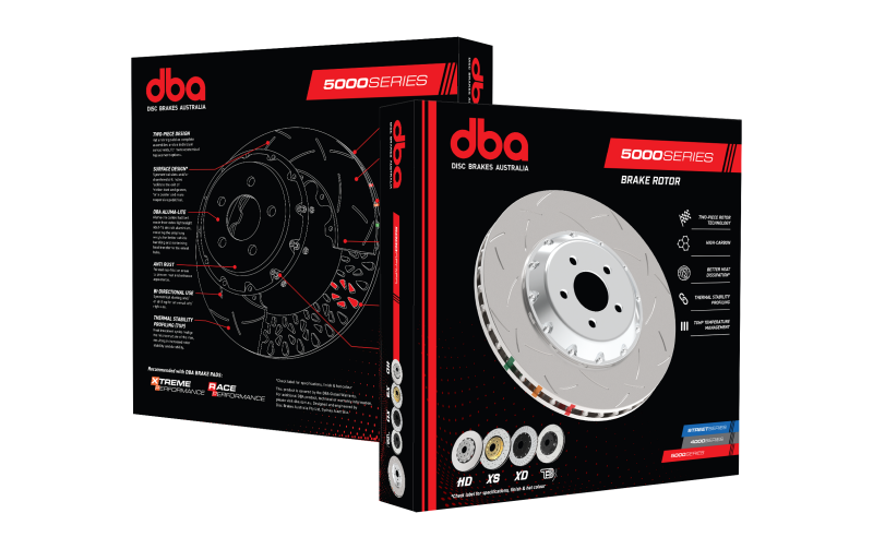 DBA 05-12 Corvette C6 w/Z06 pkg Front Drilled & Slotted 5000 Series 2 Pc Rotor w/ Black Ha