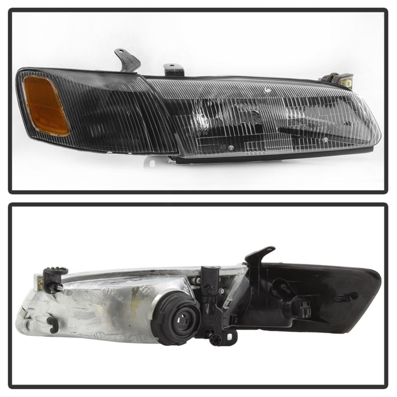 xTune 97-99 Toyota Camry 4pc OEM Style Headlights w/Corner Lights - Black (HD-JH-TCAM97-SET-BK)