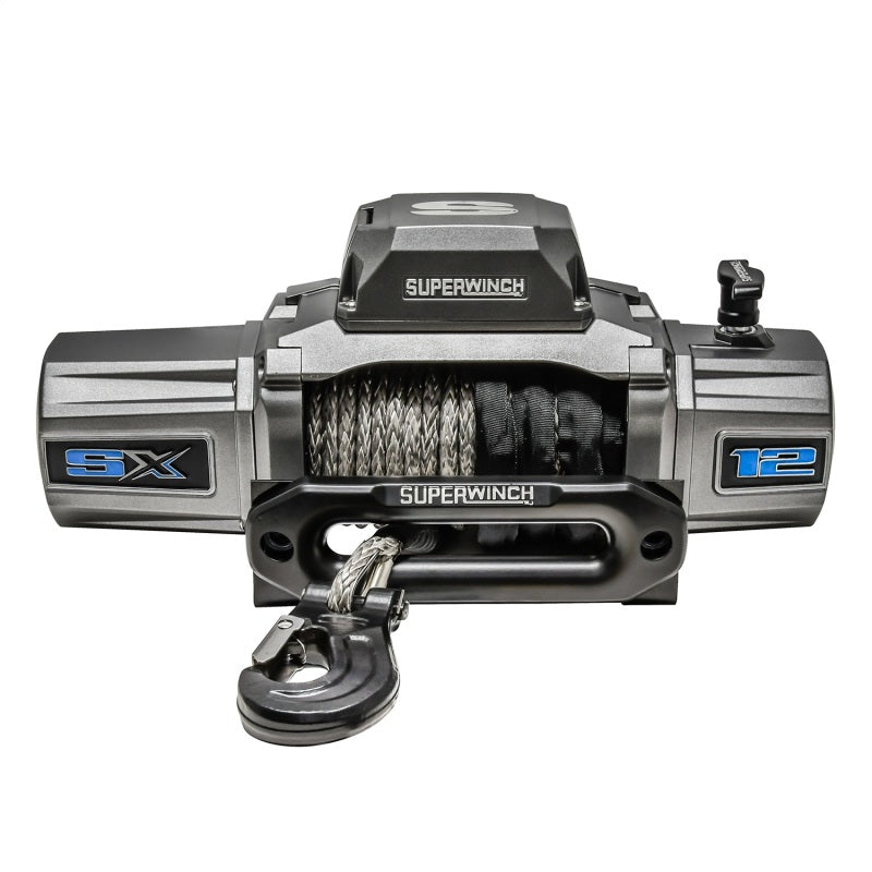 Superwinch 12000 LBS 12V DC 3/8in x 80ft Synthetic Rope SX 12000SR Winch - Graphite